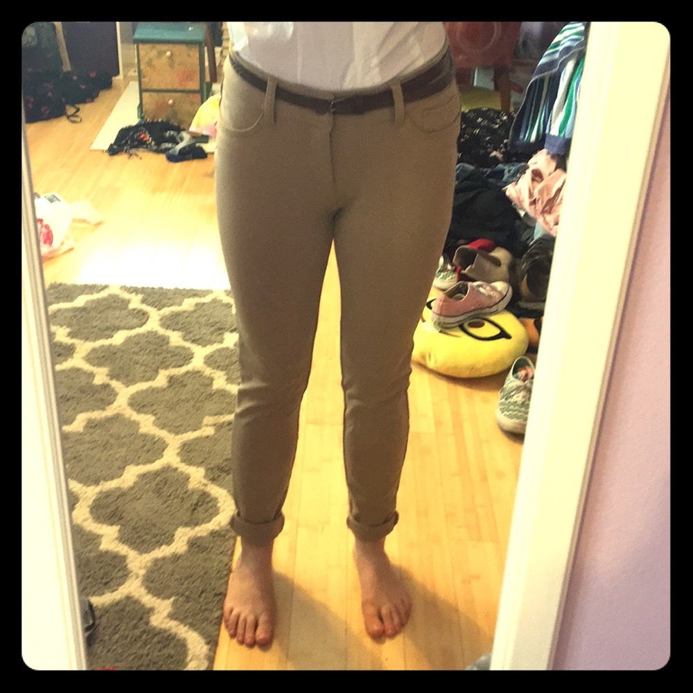 Jegging style khaki pants